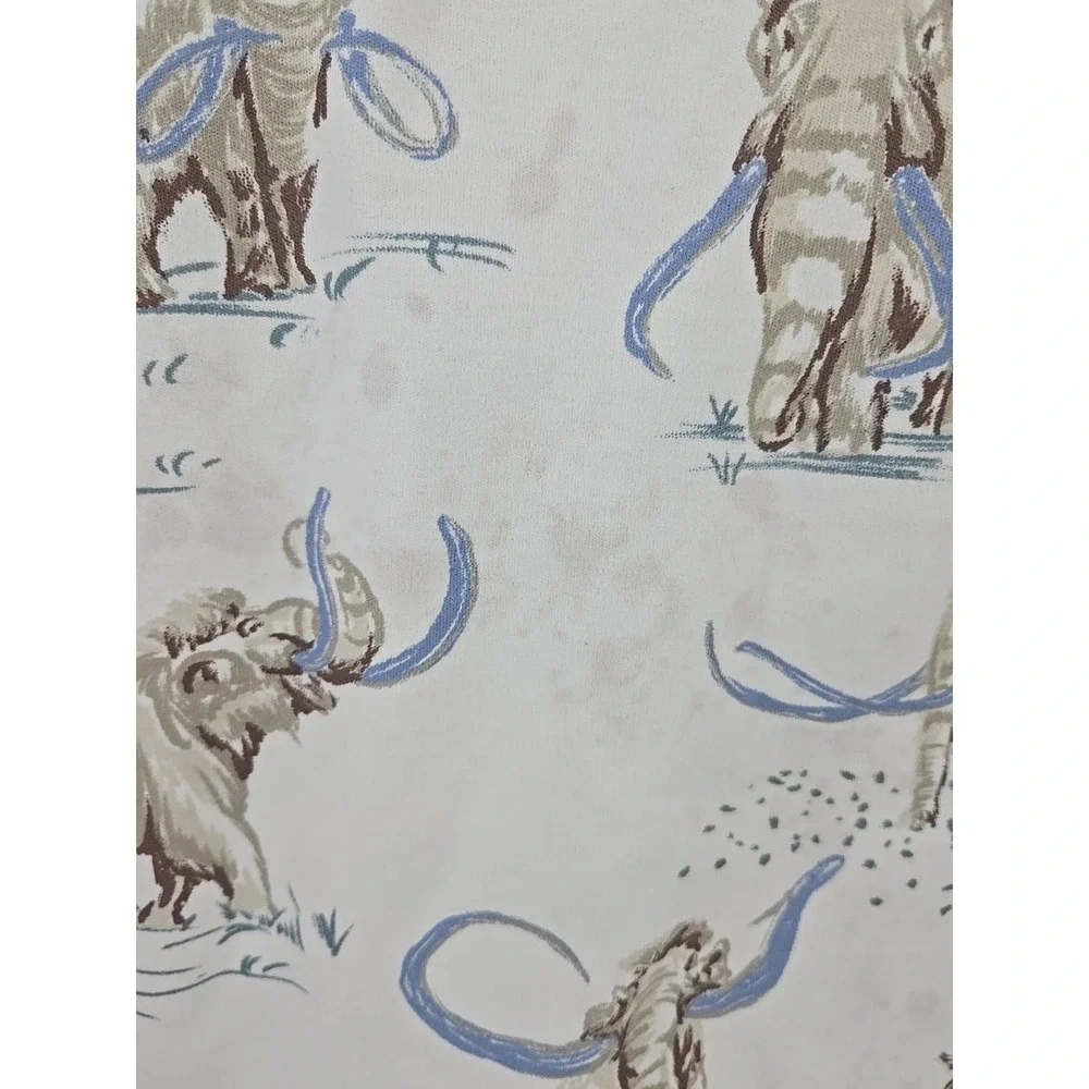 DoMiaMia Baby Sleepsack Wooly Mammoth Print White Sz L 18-24 Mo 100% Cotton READ